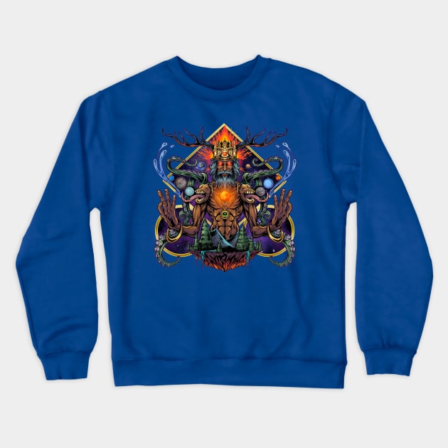 Psychedelic Meditating Mystic Crewneck Sweatshirt by FlylandDesigns